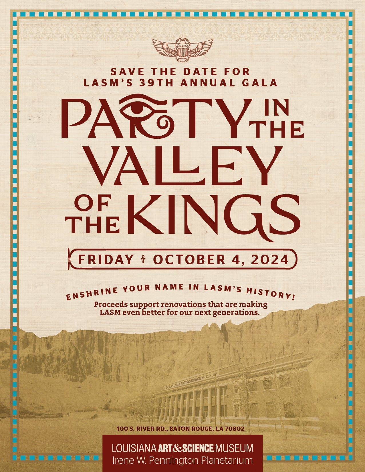 LASM's 39th Annual Gala: Party in the Valley of the Kings Save the Date